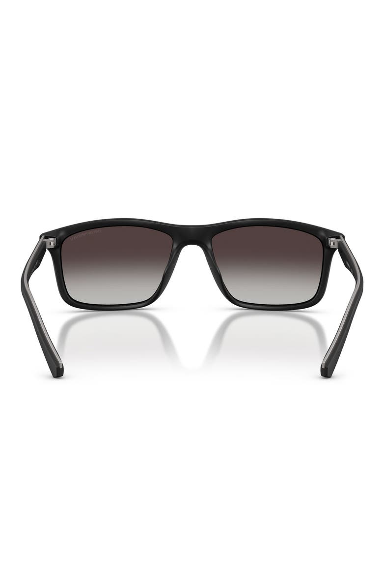 57mm Gradient Pillow Sunglasses, Alternate, color, MATTE BLACK / GREY GRADIENT