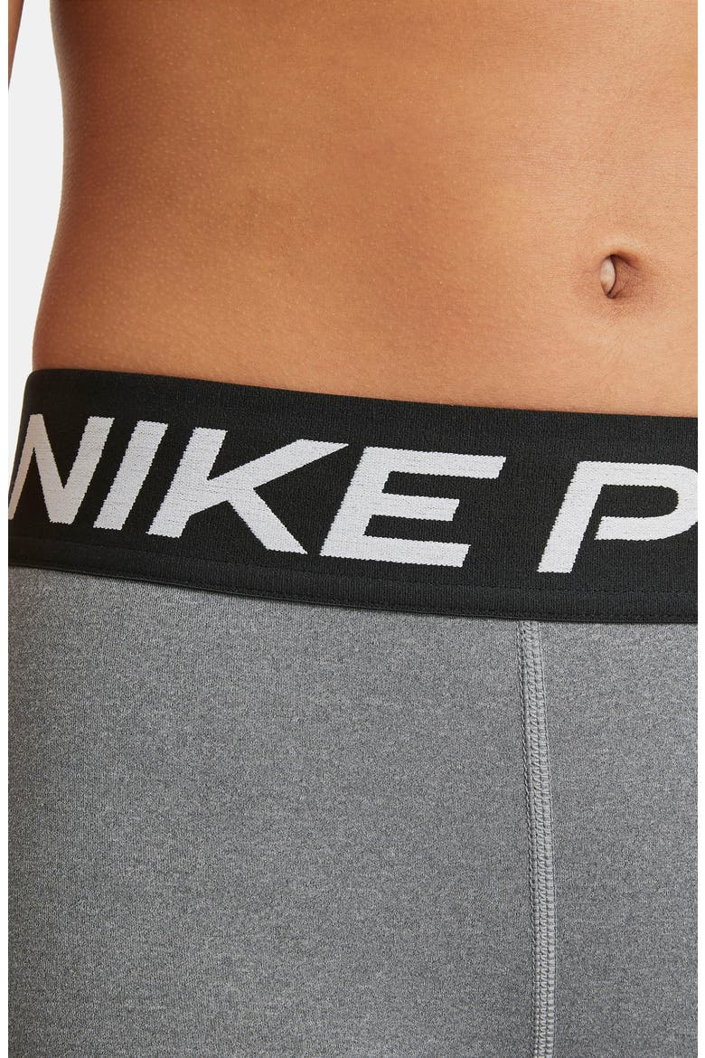 Kids' Pro Shorts, Alternate, color, CARBON HEATHER/ WHITE