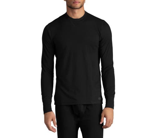 Watson's Heat Baselayer Thermal Long Sleeve Crew Undershirt In Black