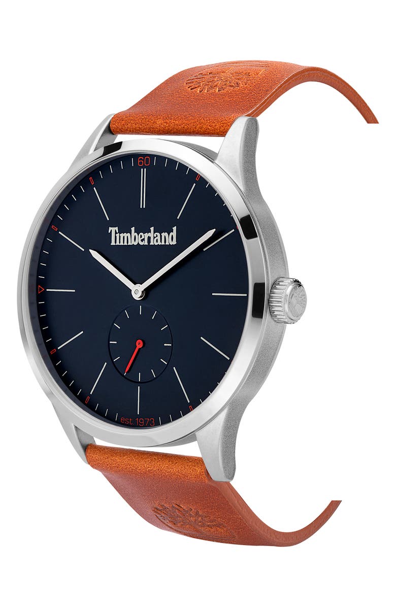 Timberland Lamprey Leather Strap Watch, 46mm, Alternate, color, 
