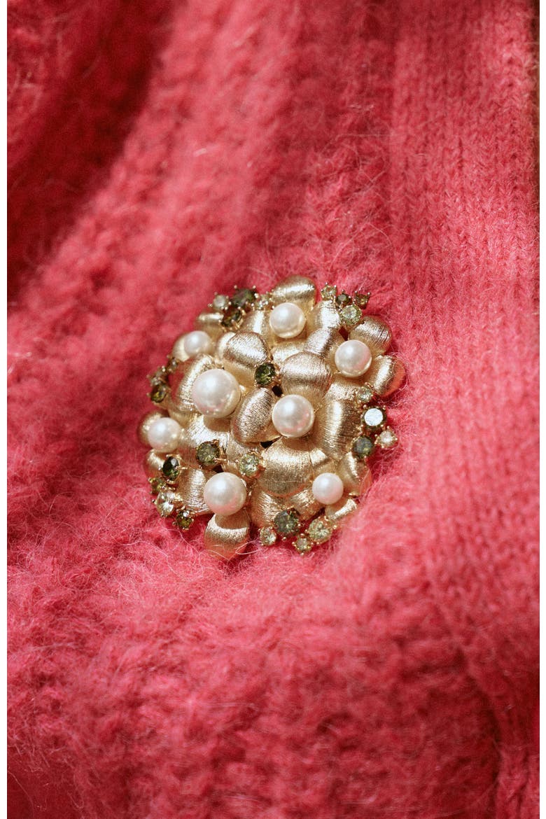 Garden Blossom Brooch, Alternate, color, Gold & White & Yellow
