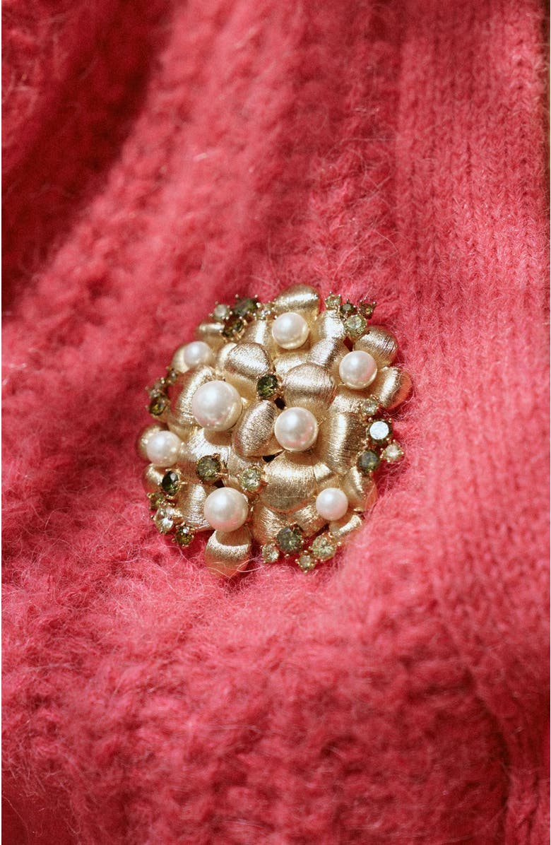 RC RETRO CHIC Garden Blossom Brooch, Alternate, color, Gold & White & Yellow