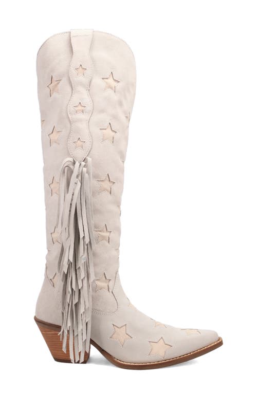 Dingo Super Star Knee High Western Boot In White