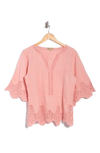 Democracy Crochet Cotton Peplum Top
