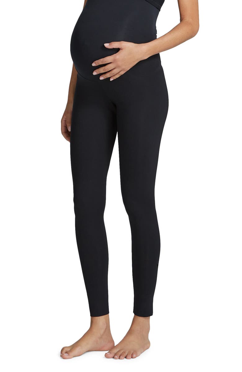Commando Over the Bump Scuba Knit Maternity Leggings, Main, color, Black