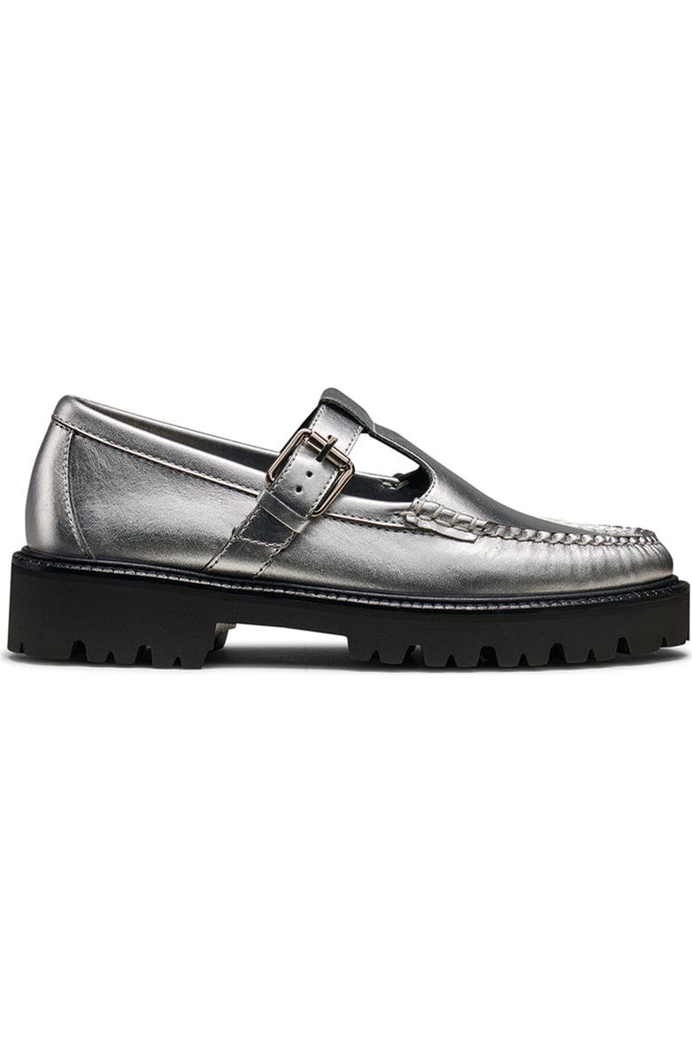 G.H.BASS Weejuns<sup>®</sup> Mary Jane Moc Toe Lug Sole Loafer, Alternate, color, Silver