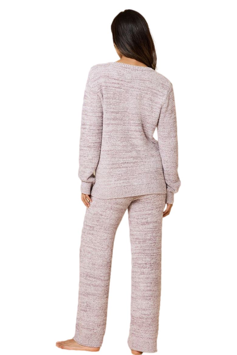 Heather Marshmallow Crew Neck Lounge Set, Alternate, color, Heather Driftwood