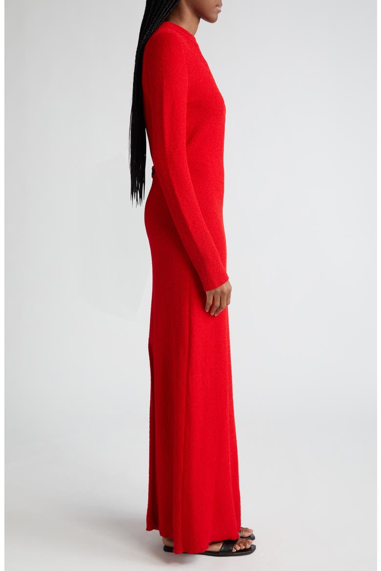 Lara Long Sleeve Bouclé Knit Convertible Dress, Alternate, color, RED