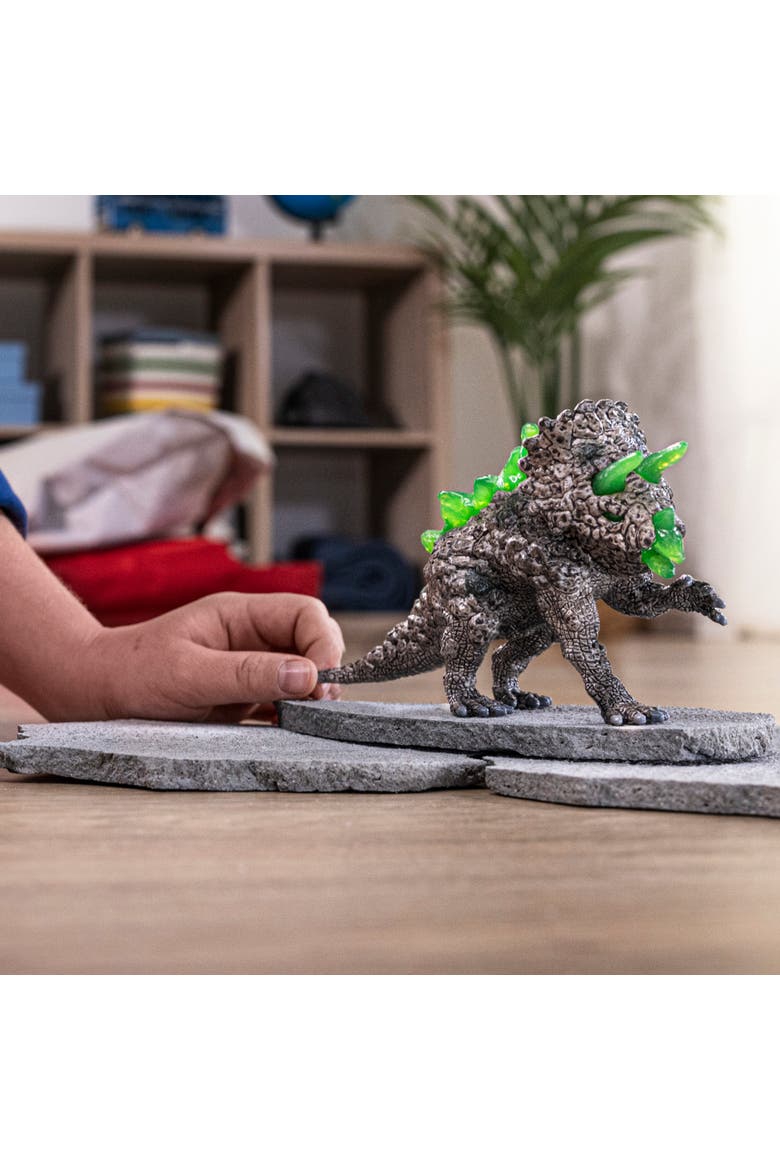 Eldrador Creatures Stone Triceratops 6 Inch Action Figure, Alternate, color, Multicolored