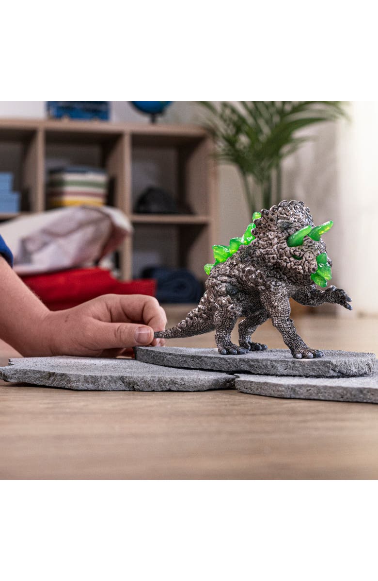 Schleich Eldrador Creatures Stone Triceratops 6 Inch Action Figure, Alternate, color, Multicolored