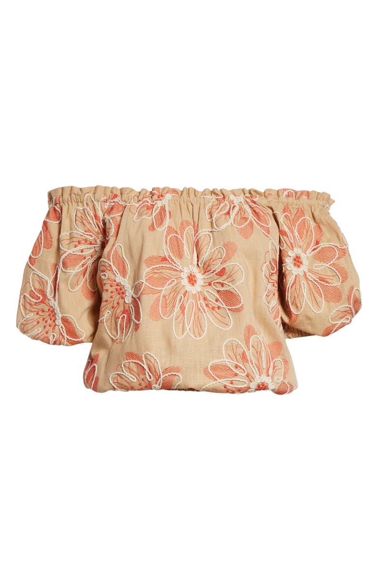 Ramy Brook Lana Off the Shoulder Top, Alternate, color, Natural Fleur