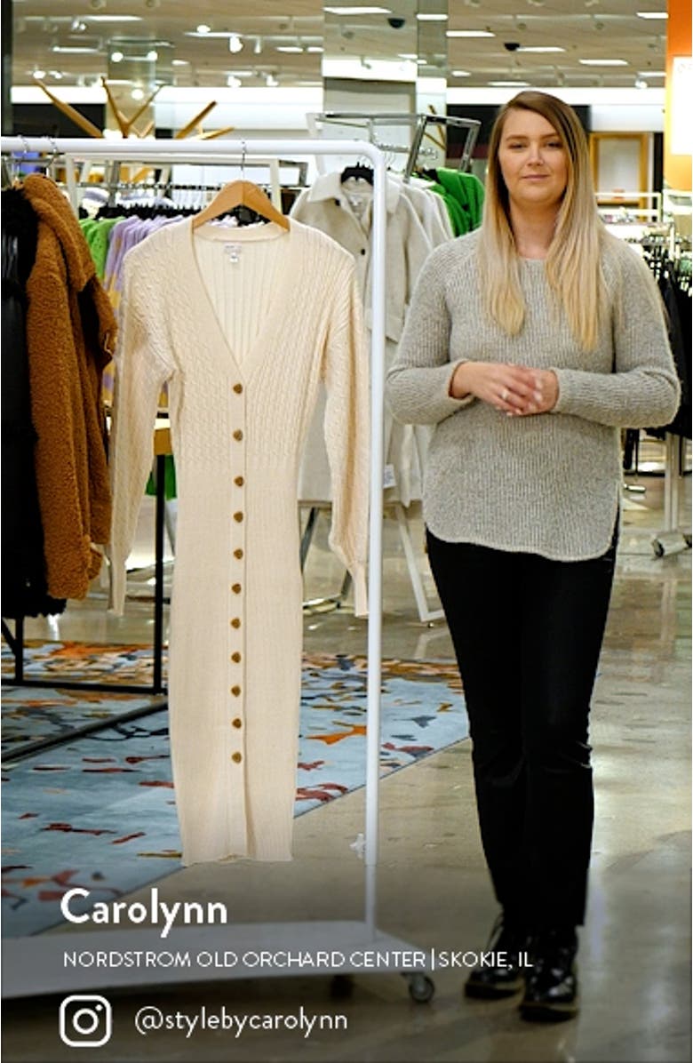 Mixed Stitch Cardigan Sweater Dress, sales video thumbnail