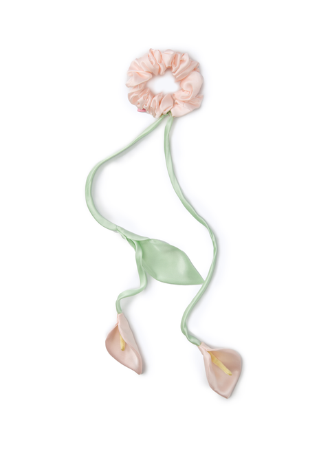 Calla Lily Silk Hair Tie Scrunchie