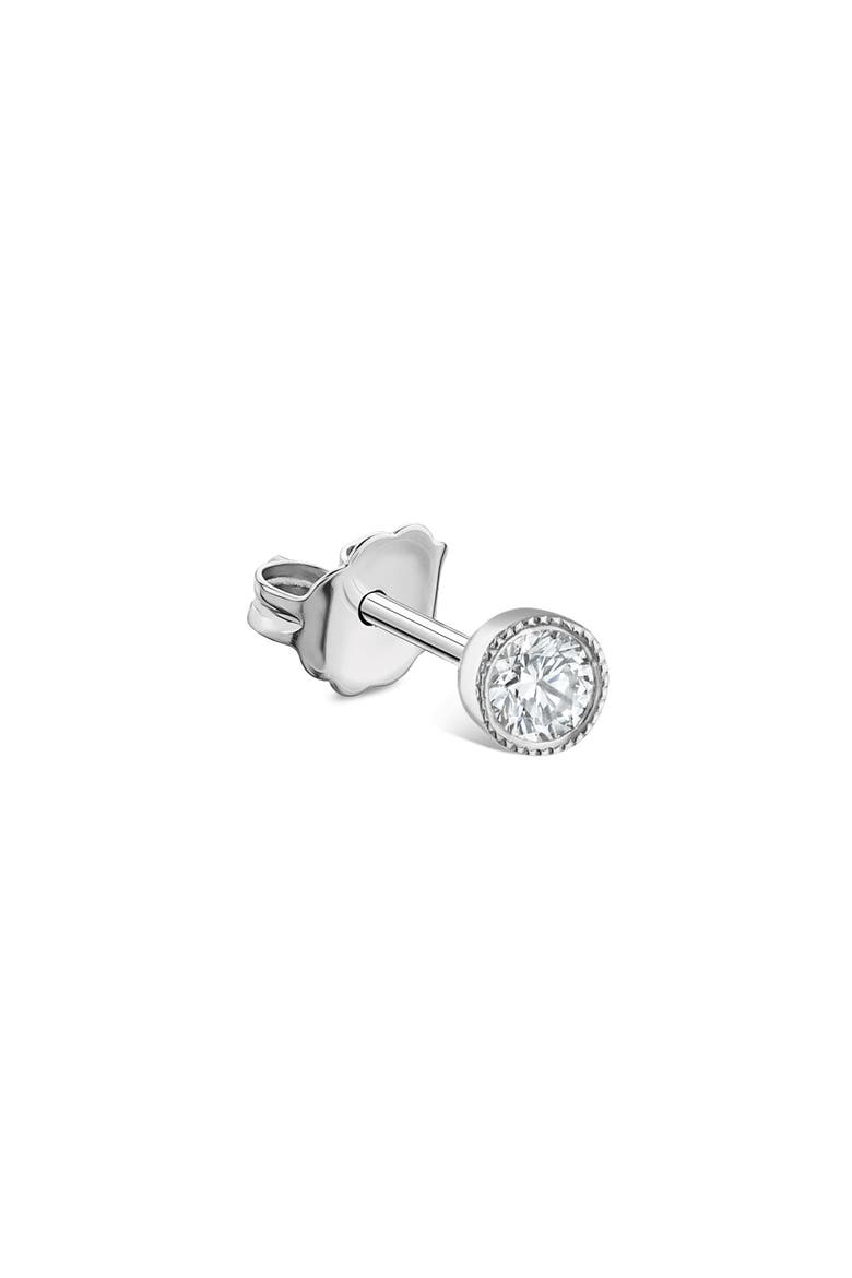 Scalloped Diamond Stud Earring, Main, color, WHITE GOLD