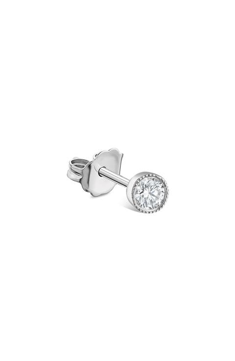 Scalloped Diamond Stud Earring