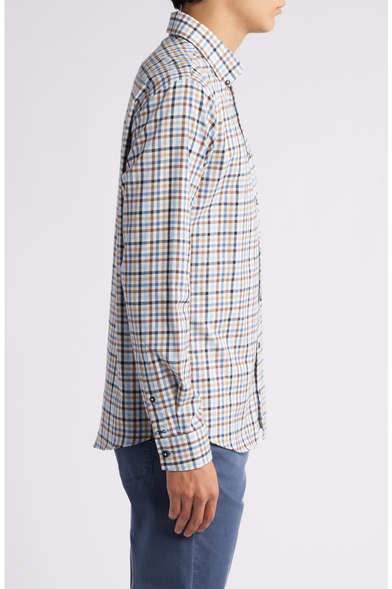 Daniel Check Flannel Button-Down Shirt, Alternate, color, 22-DARK NAVY