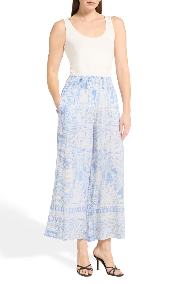 CARIBBEAN JOE Breezy Crop Wide Leg Pants, Alternate, color, Blue