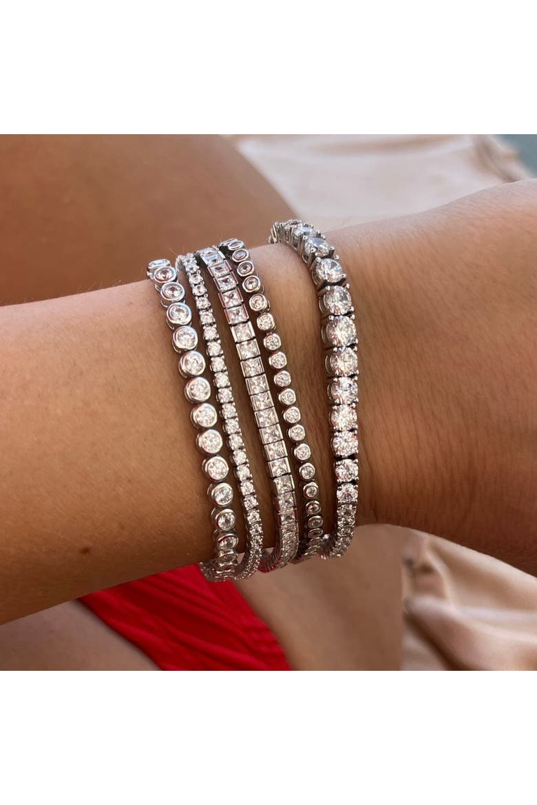 The Poppy 3mm Bezel Tennis Bracelet, Alternate, color, Silver