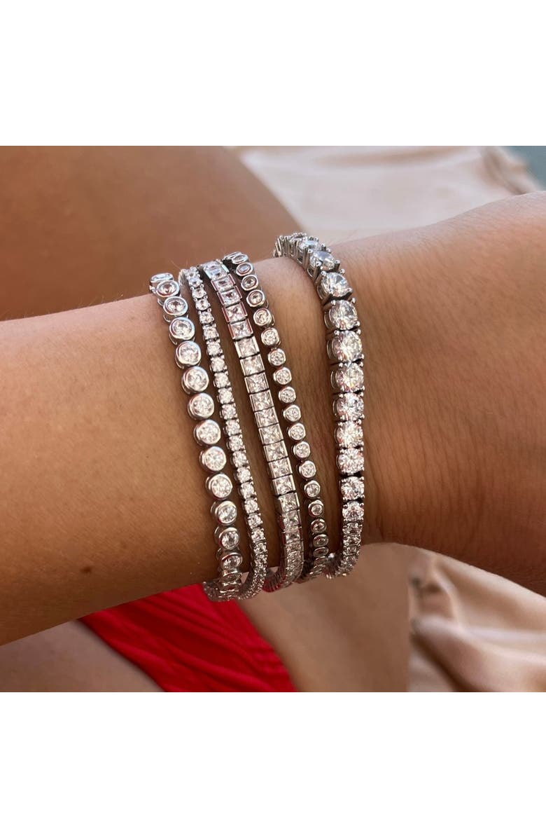 Leni James The Poppy 3mm Bezel Tennis Bracelet, Alternate, color, Silver