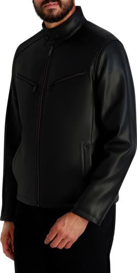 Faux Leather Racer Jacket