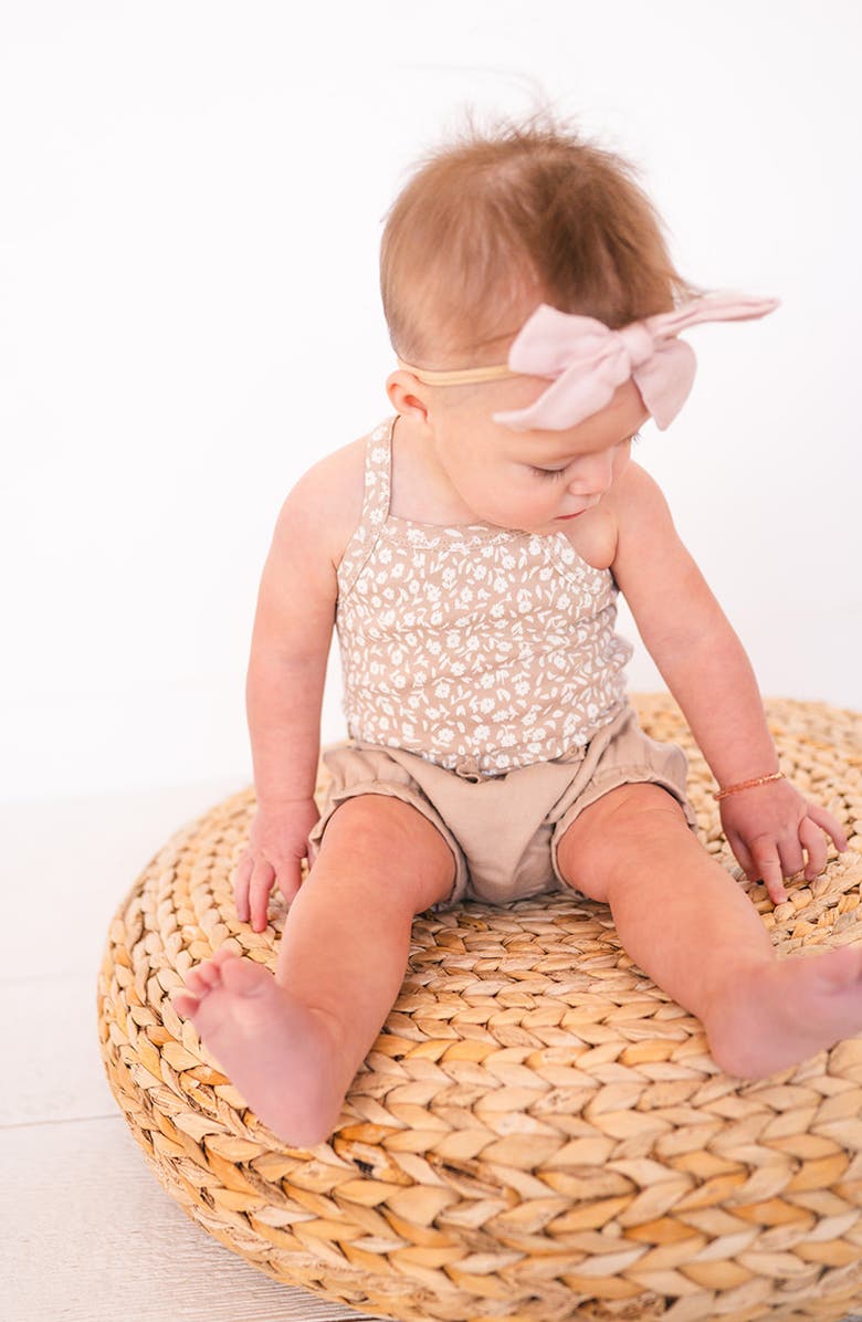 L'ovedbaby Print Organic Cotton Tank Bodysuit & Bloomers Set, Alternate, color, Oatmeal Ditsy Floral