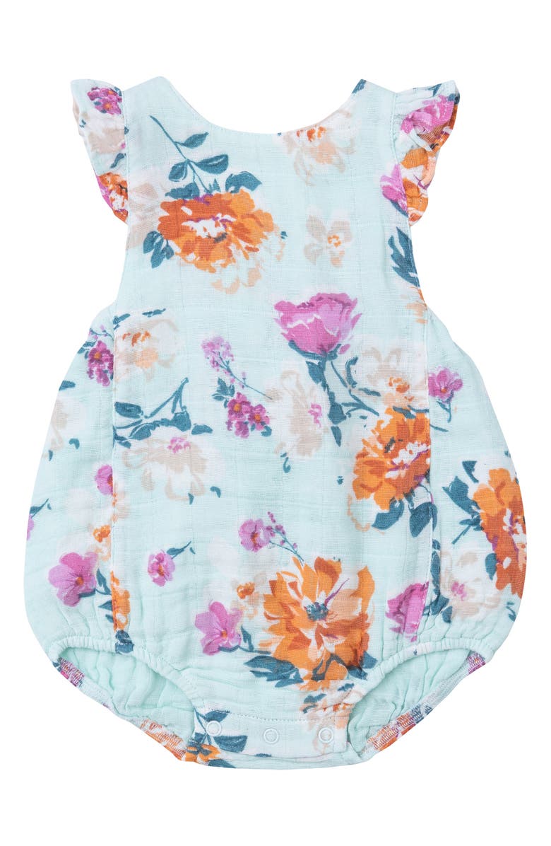 Angel Dear Organic Cotton Floral Sunsuit, Main, color, 