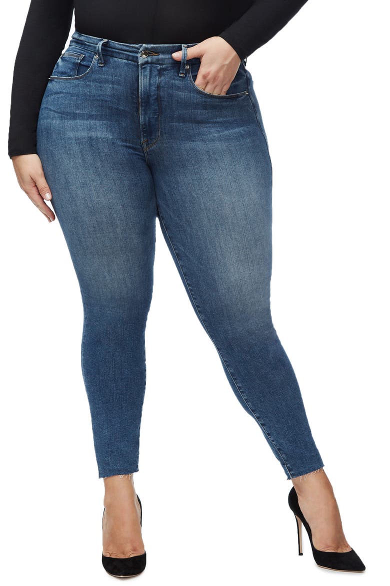 Good Legs High Waist Raw Hem Skinny Jeans, Alternate, color, BLUE282