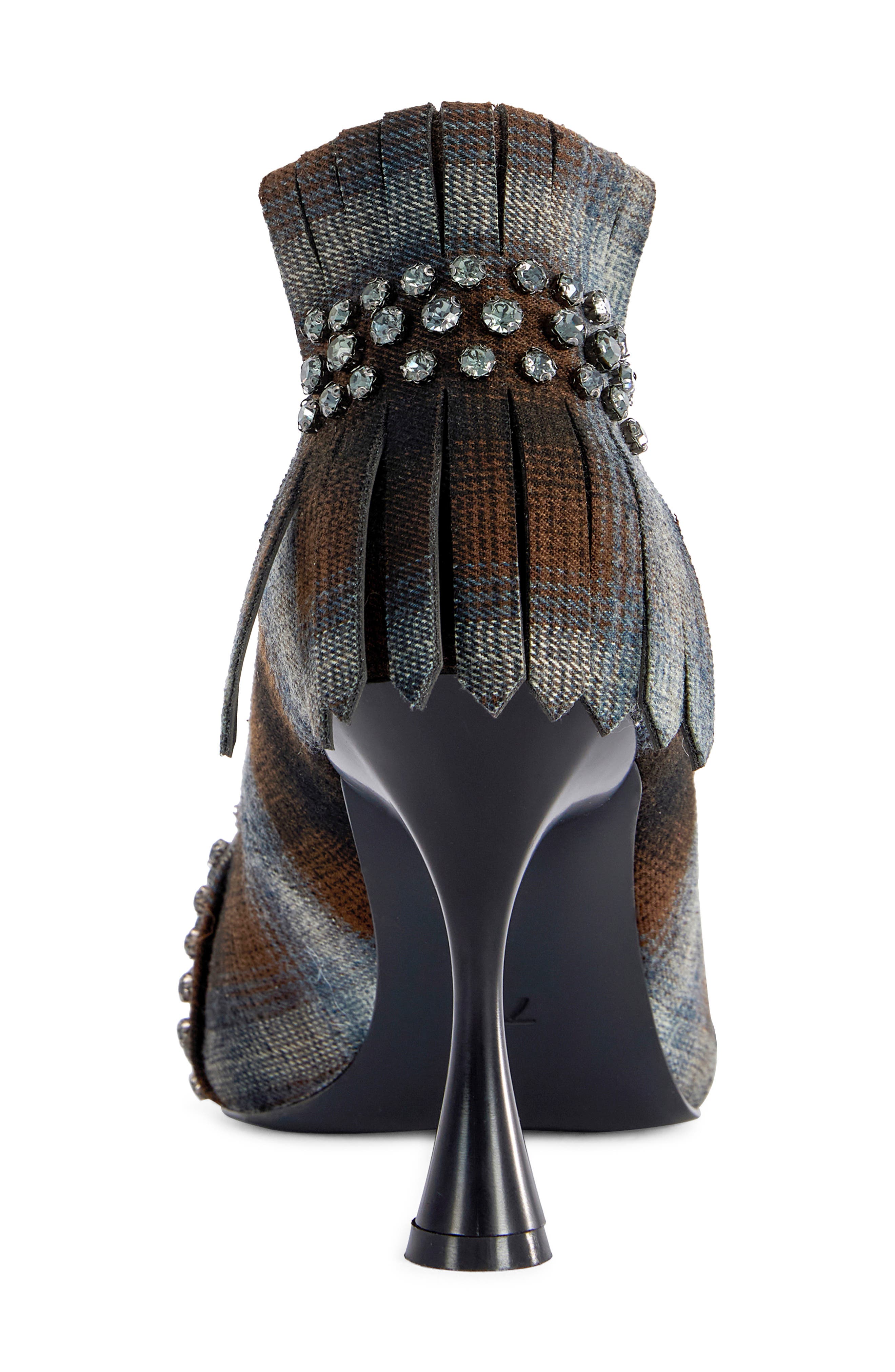 Piero Plaid Crystal Kiltie Pump, Alternate, color, GREY MULTI