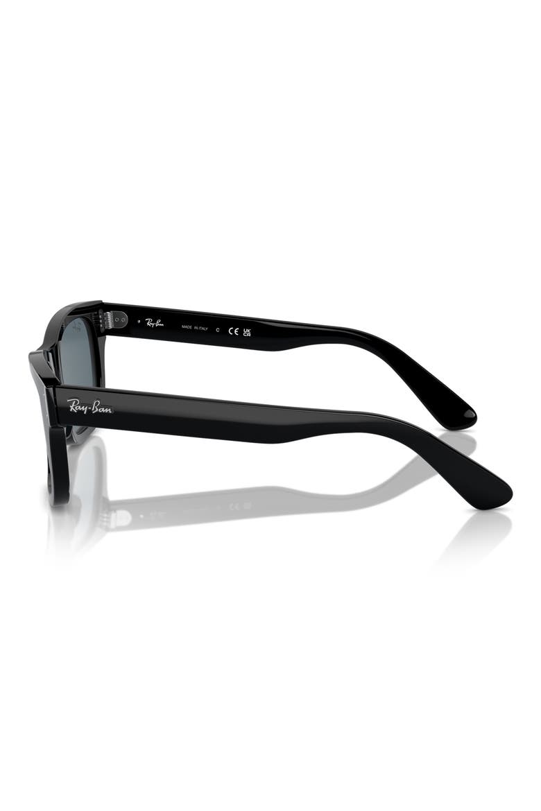 55mm Rectangular Sunglasses, Alternate, color, BLACK