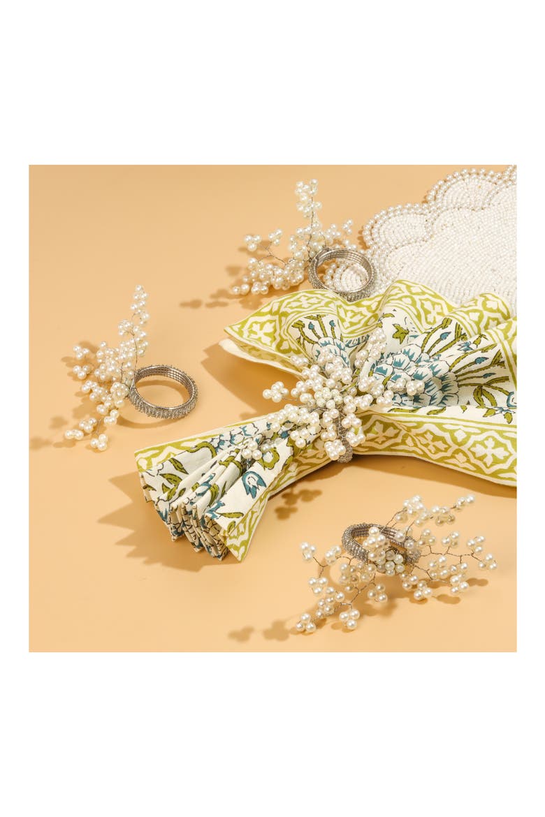 Ivory Elegance 4-Pack Napkin Rings, Alternate, color, IVORY