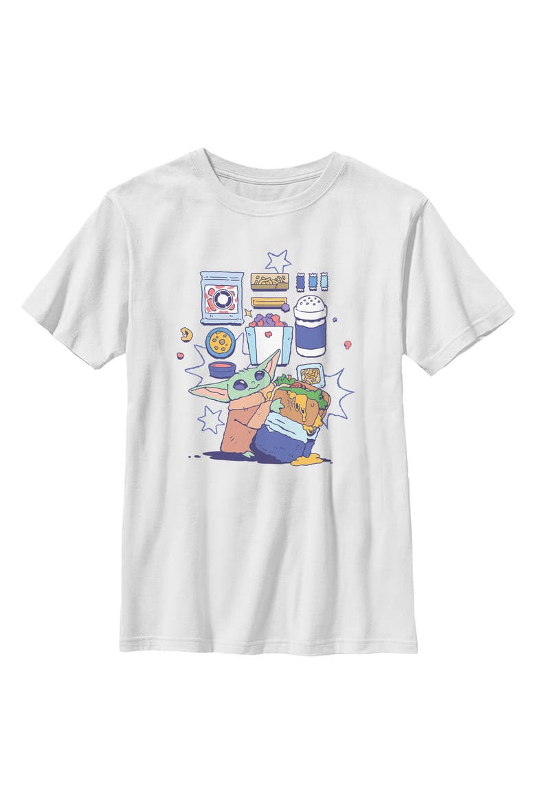 Boys Star Wars The Mandalorian and Grogu The Child Enjoy Your Meal T Shirt, Main, color, White