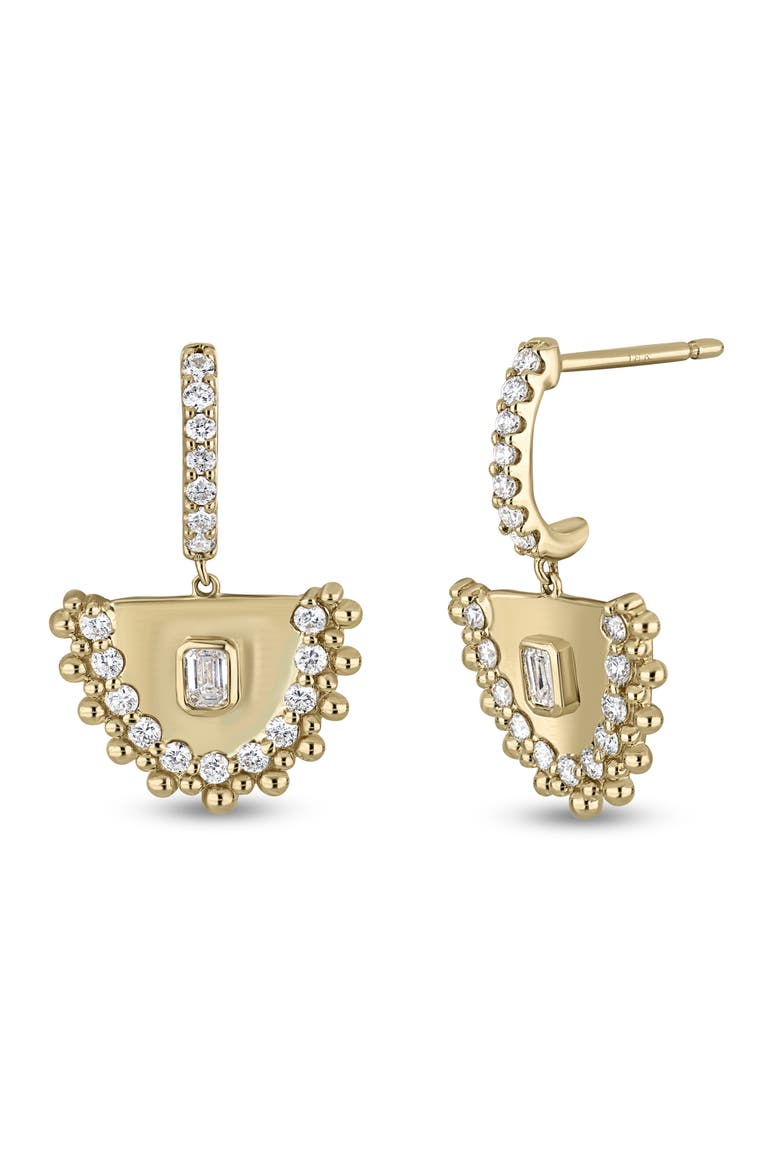 18K Gold Mykonos Diamond Drop Earrings, 21mm, Main, color, 18KY GOLD