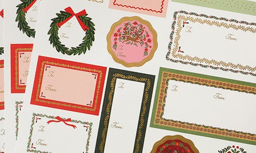 Rifle Paper Co . Christmastide 3-pack Of Gift Tag Label Stickers In Multi