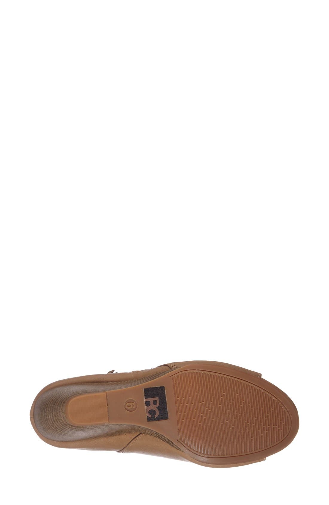 'Rebellion' Peep Toe Wedge Bootie, Alternate, color, TAUPE FAUX LEATHER