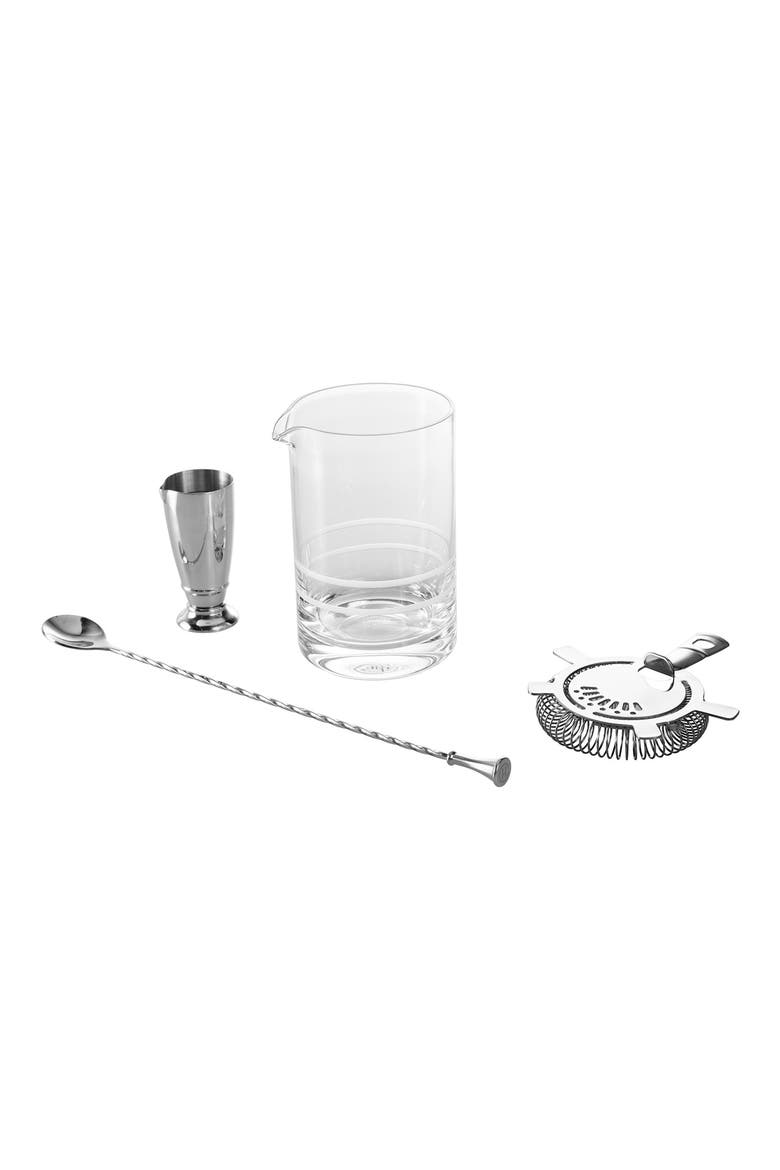 Crafthouse Signature Collection 4-Piece Mixed Cocktail Set, Main, color, SILVER