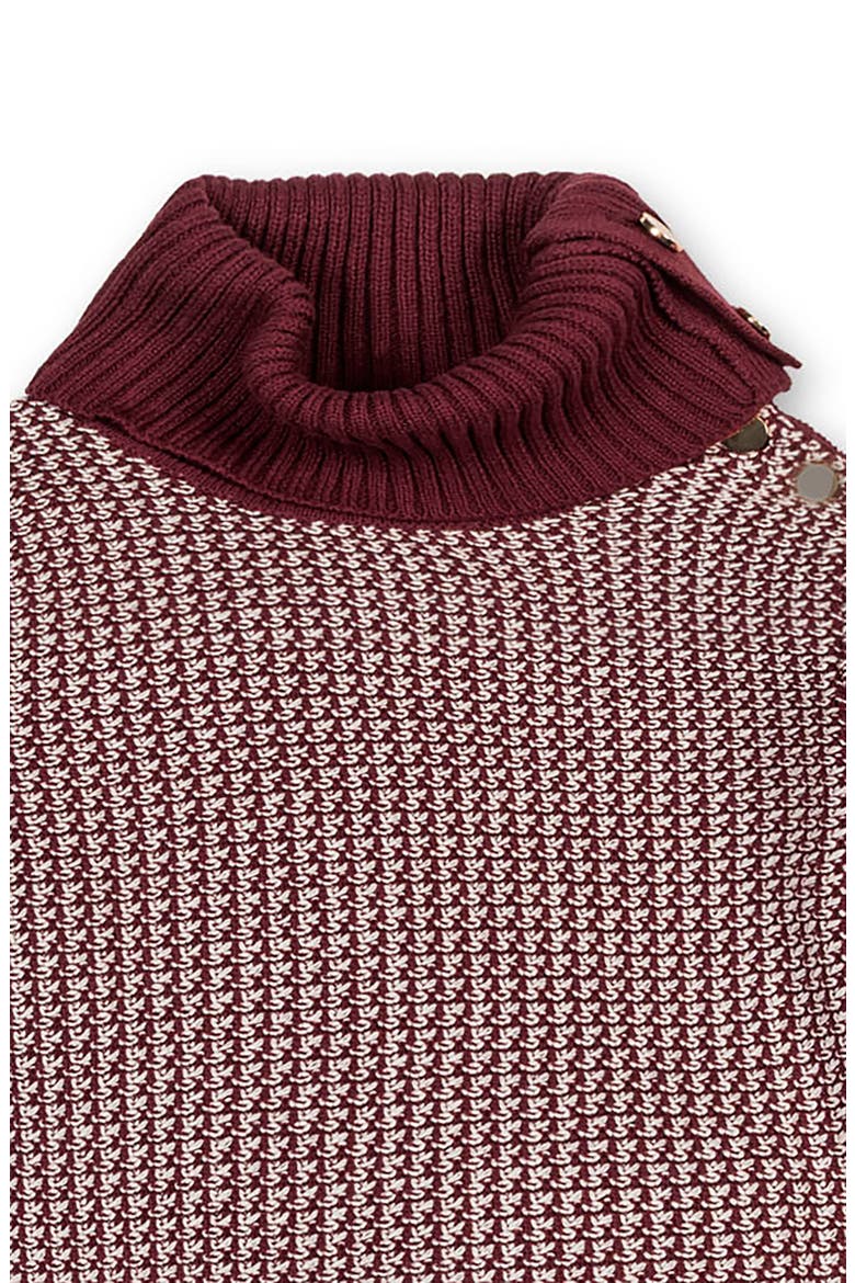 Organic Tweed Stitch Turtleneck Sweater, Alternate, color, Oxblood Tweed