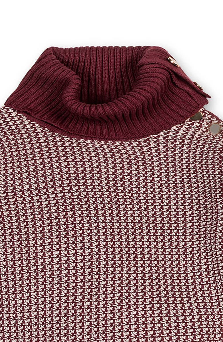 Hope & Henry Organic Tweed Stitch Turtleneck Sweater, Alternate, color, Oxblood Tweed