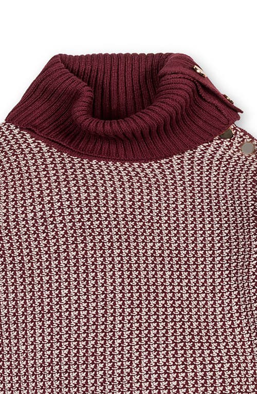 Hope & Henry Organic Tweed Stitch Turtleneck Sweater In Brown