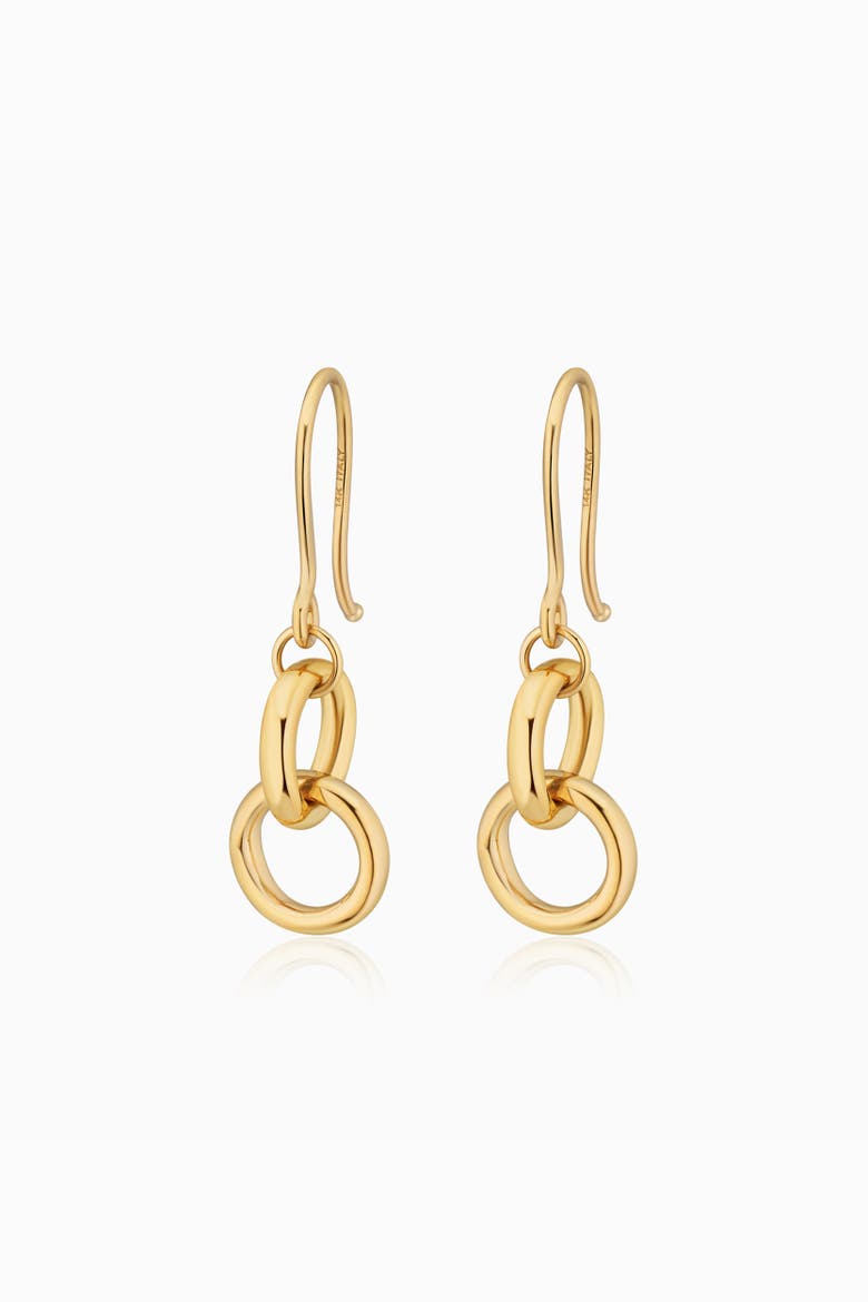 14K Gold Forever Linked Drop Earrings, Alternate, color, Yellow Gold