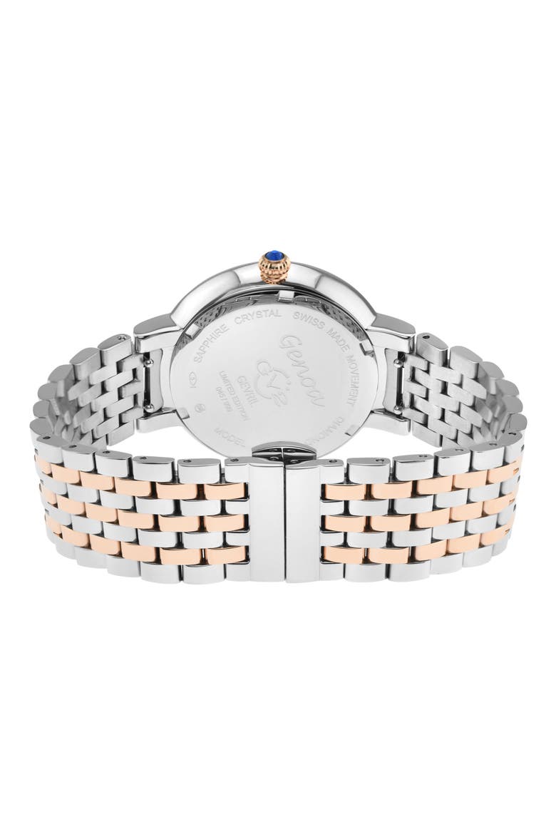 Genoa Diamond Dial Two-Tone Bracelet Watch, 37mm, Alternate, color, TWO TONE