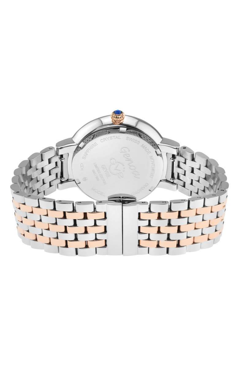 GV2 Genoa Diamond Dial Two-Tone Bracelet Watch, 37mm, Alternate, color, Two Tone