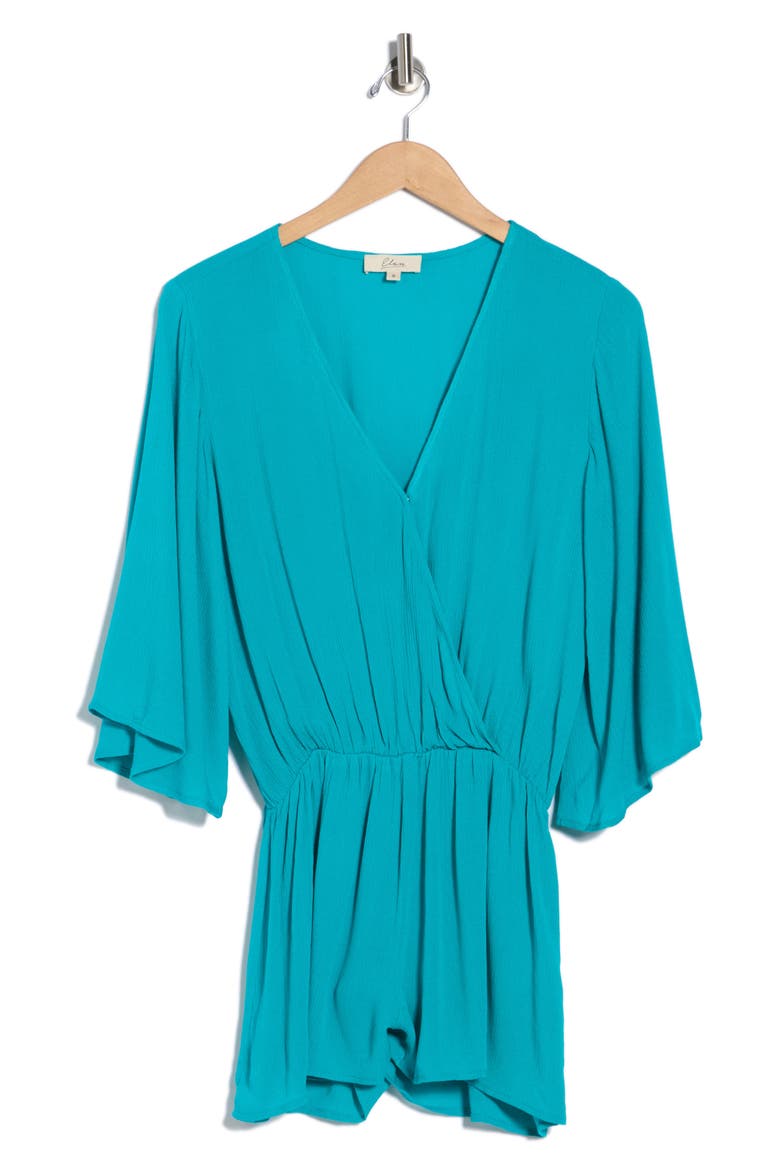 Wrap Front Cover-Up Romper, Alternate, color, TEAL