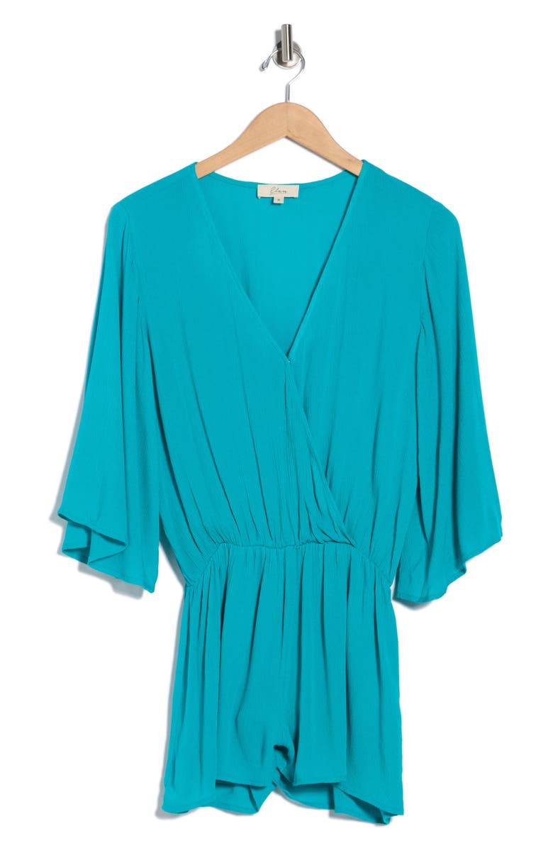 Elan Wrap Front Cover-Up Romper, Main, color, Teal