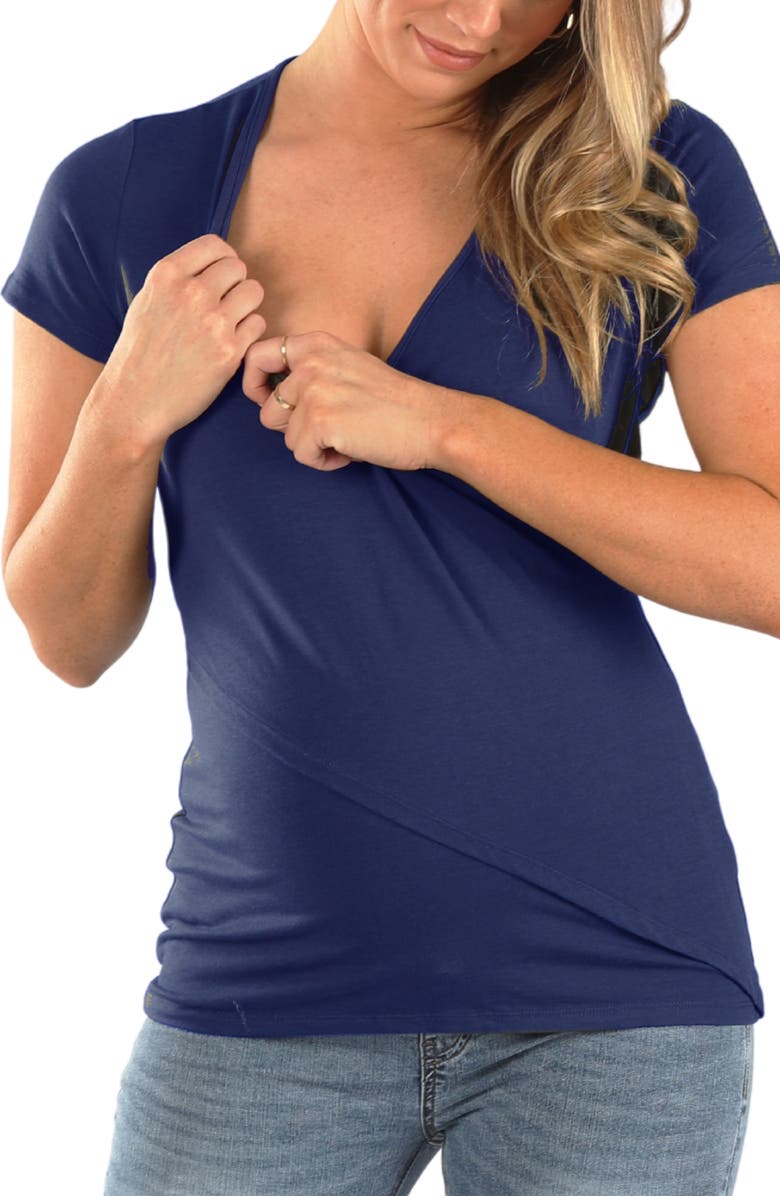Angel Maternity Maternity/Nursing T-Shirt, Alternate, color, Navy