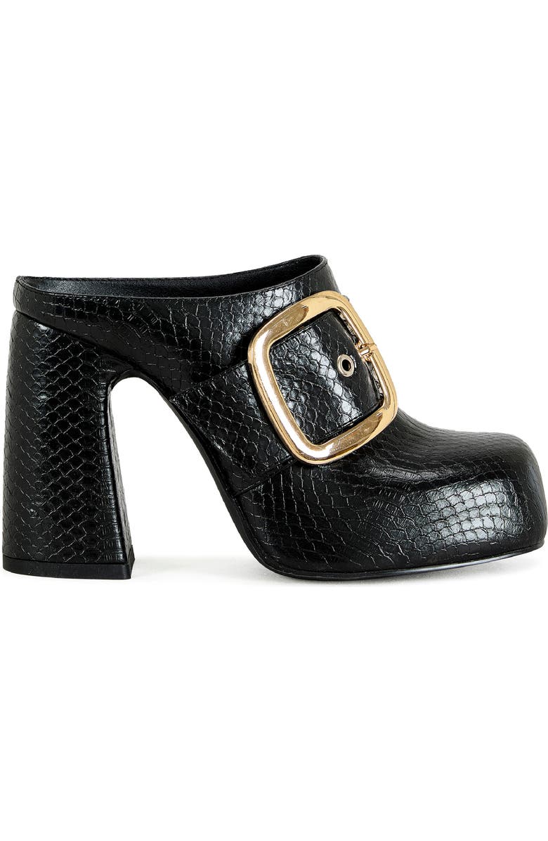 AZALEA WANG Elysia Snakeskin Embossed Clog, Alternate, color, Black