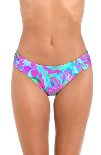 Sunshine 79 Swirltopia Shirred Side Bikini Bottoms In Multi
