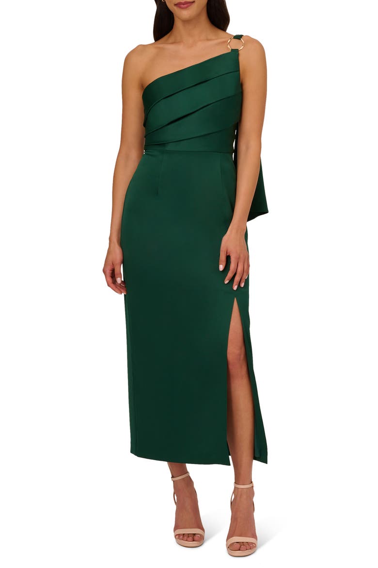 adrianna papell pleated crepe dress Adrianna Papell Crepe Tie Waist Sheath Dress