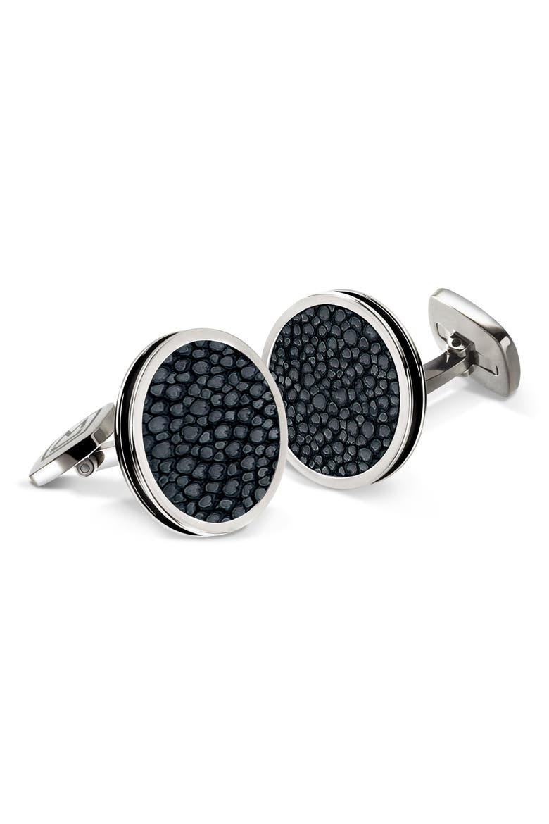 Stingray Cuff Links, Main, color, BLACK