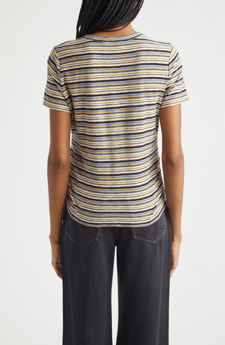 Veronica Beard Bouvet Stripe Cotton T-Shirt, Alternate, color, Variegated Multi Stripe