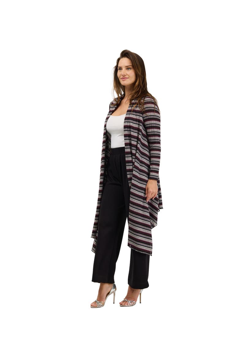 Essential Womens Open Front Long Sleeves Cardigan Jacket, Alternate, color, Black Multi